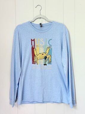Crystal River FL Music Festival Next Level Apparel Blue Crewneck Tee Unisex M